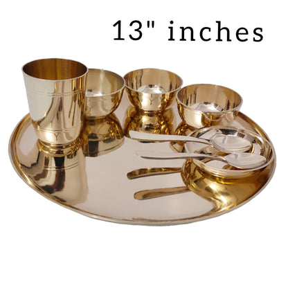 Kansa Thali Dinner Set 13" inches